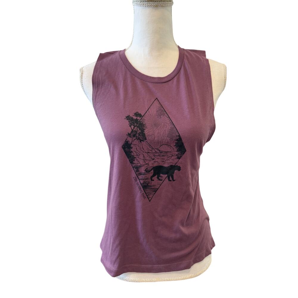 Zion National Park Graphic Sleeveless Tank Top Mauve S